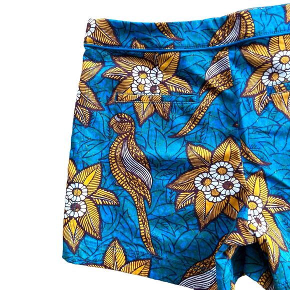 Anthropologie Elevenses Shorts Women 8 Floral Birds Hawaiian Tropical Resortwear - Picture 3 of 12